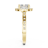 Gold Ring, Cushion center stone, Yellow Gold, view 3