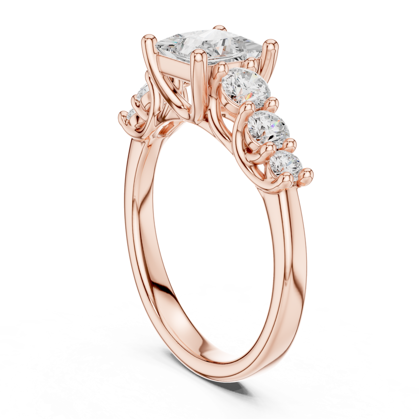 Gold Ring DDLR-703, Rose Gold, view 1