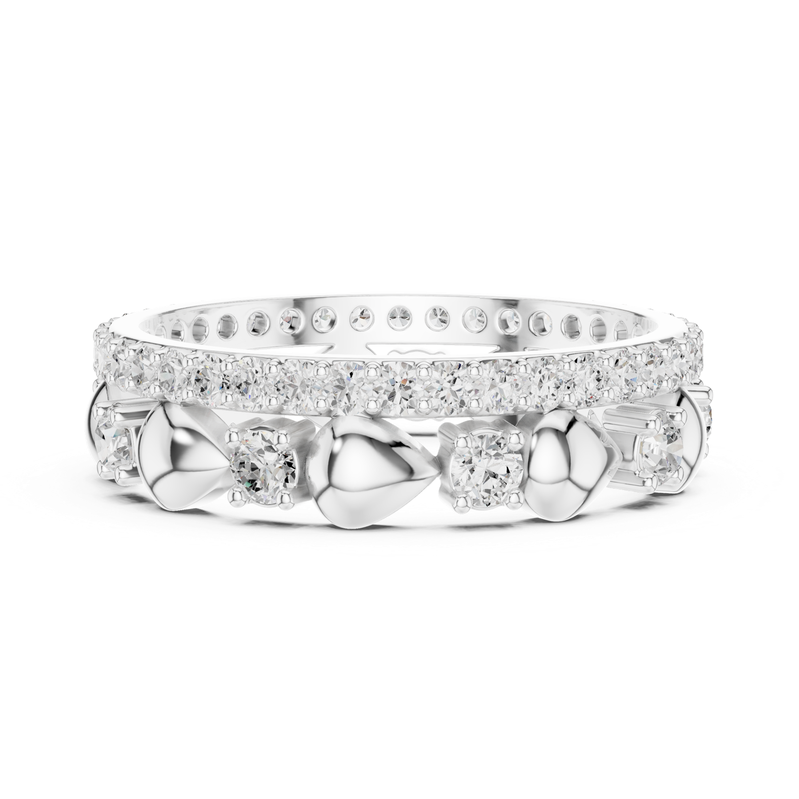 Gold Ring R30, White Gold, view 3