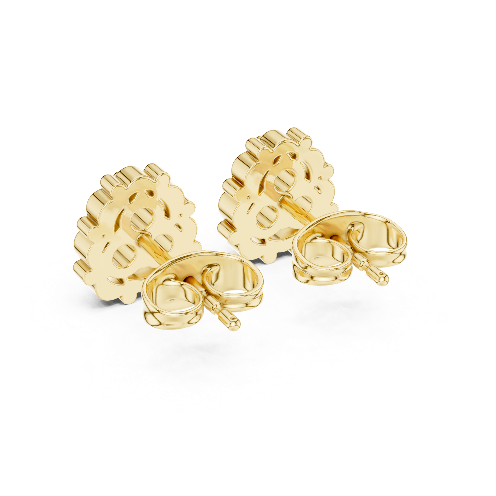 Gold Earrings 9-10040E, Yellow Gold, view 3