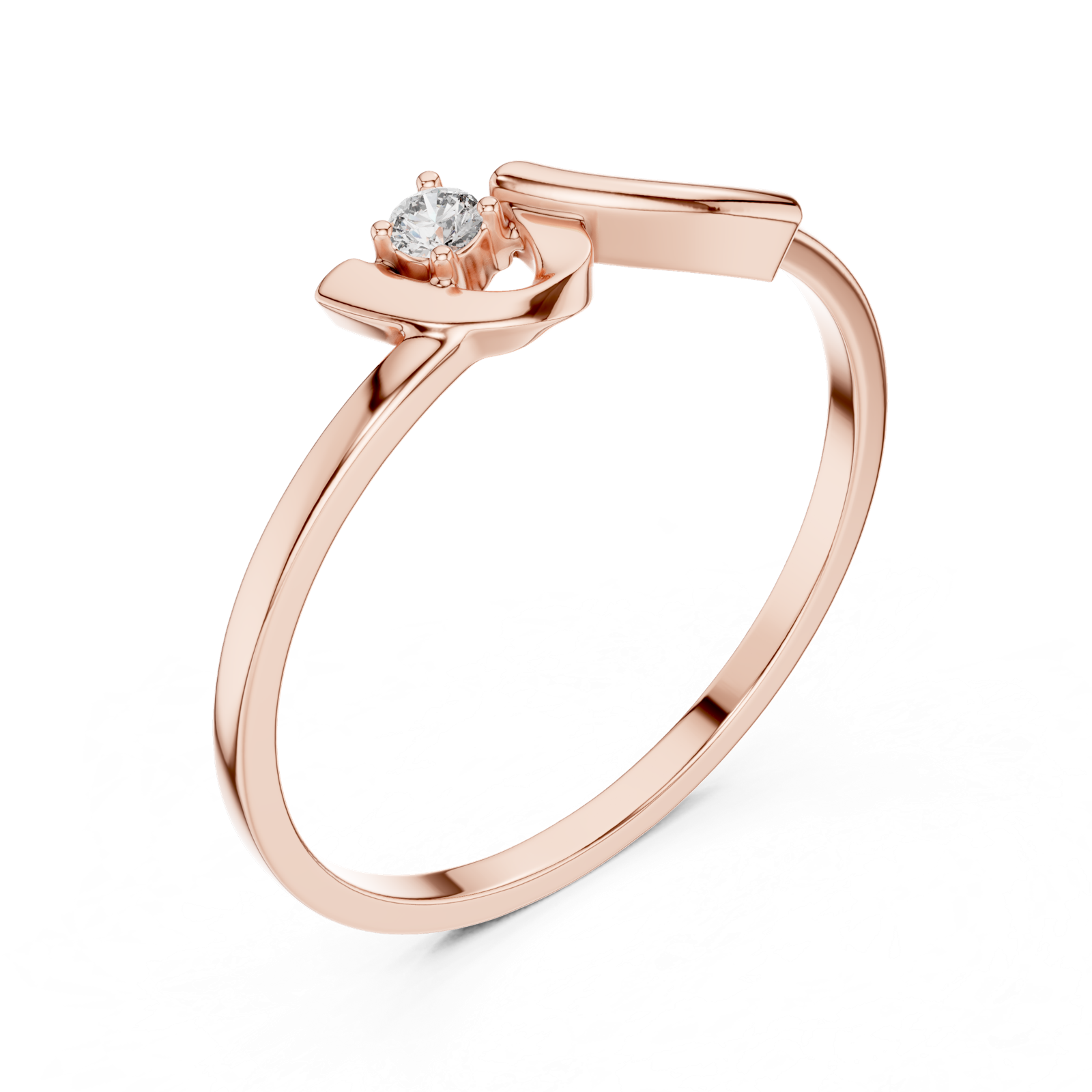 Gold Ring DR-6178, Rose Gold, view 2