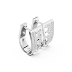 14K Solid Gold Lab Diamond Cluster Earrings, White Gold, view 1