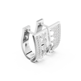 14K Solid Gold Lab Diamond Cluster Earrings, White Gold, view 1