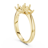 Gold Ring DDLR-044, Asscher center stone, Yellow Gold, view 1