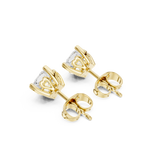 14K Solid Gold Lab Diamond Stud Earrings, Yellow Gold, view 2