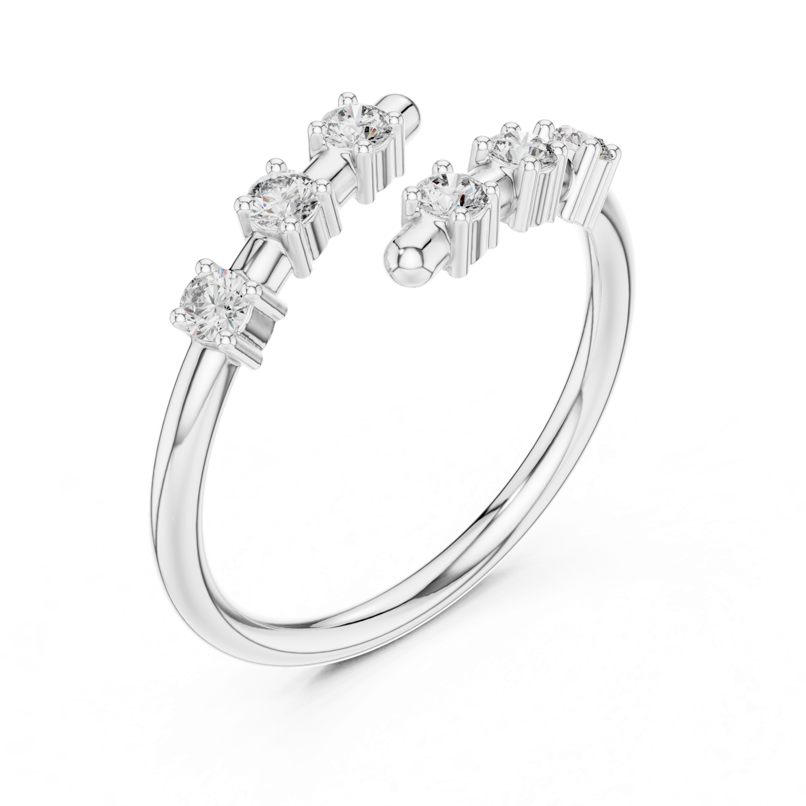 Gold Ring L28-15, White Gold, view 2