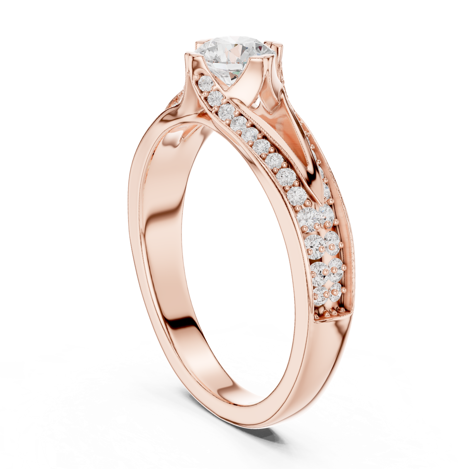 Gold Ring LR-0305, Rose Gold, view 1