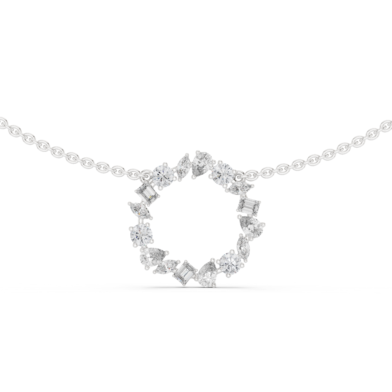 Gold Pendant GNK-0011, White Gold