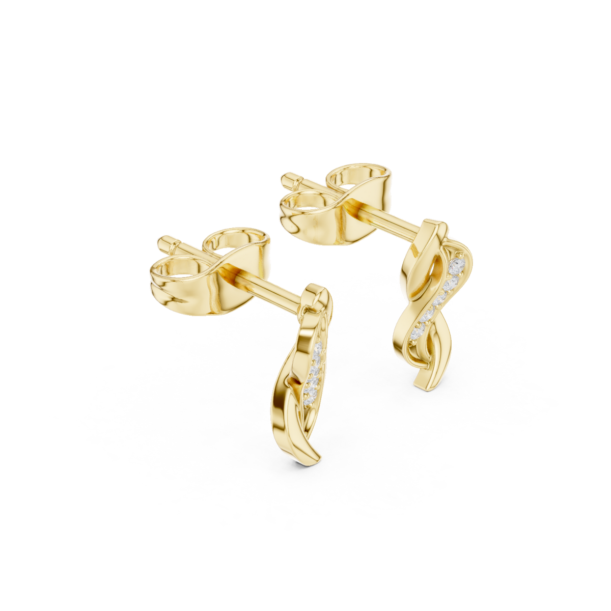 Gold Earrings SBER(46), Yellow Gold, view 1