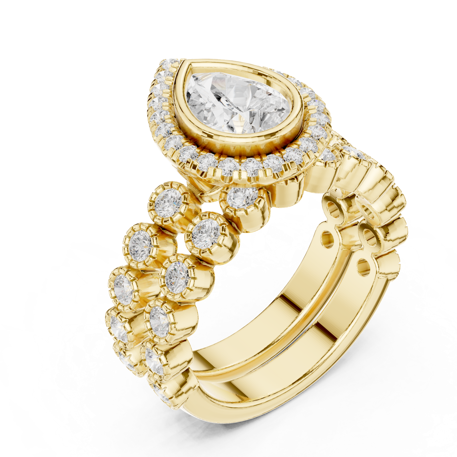 Gold Ring DDLR-296, Yellow Gold, view 2
