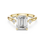 Gold Ring DDLR-164, Emerald center stone, Yellow Gold, view 4