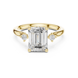 Gold Ring DDLR-164, Emerald center stone, Yellow Gold, view 4