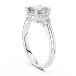 Gold Ring DDLR-035, Asscher center stone, White Gold, view 1