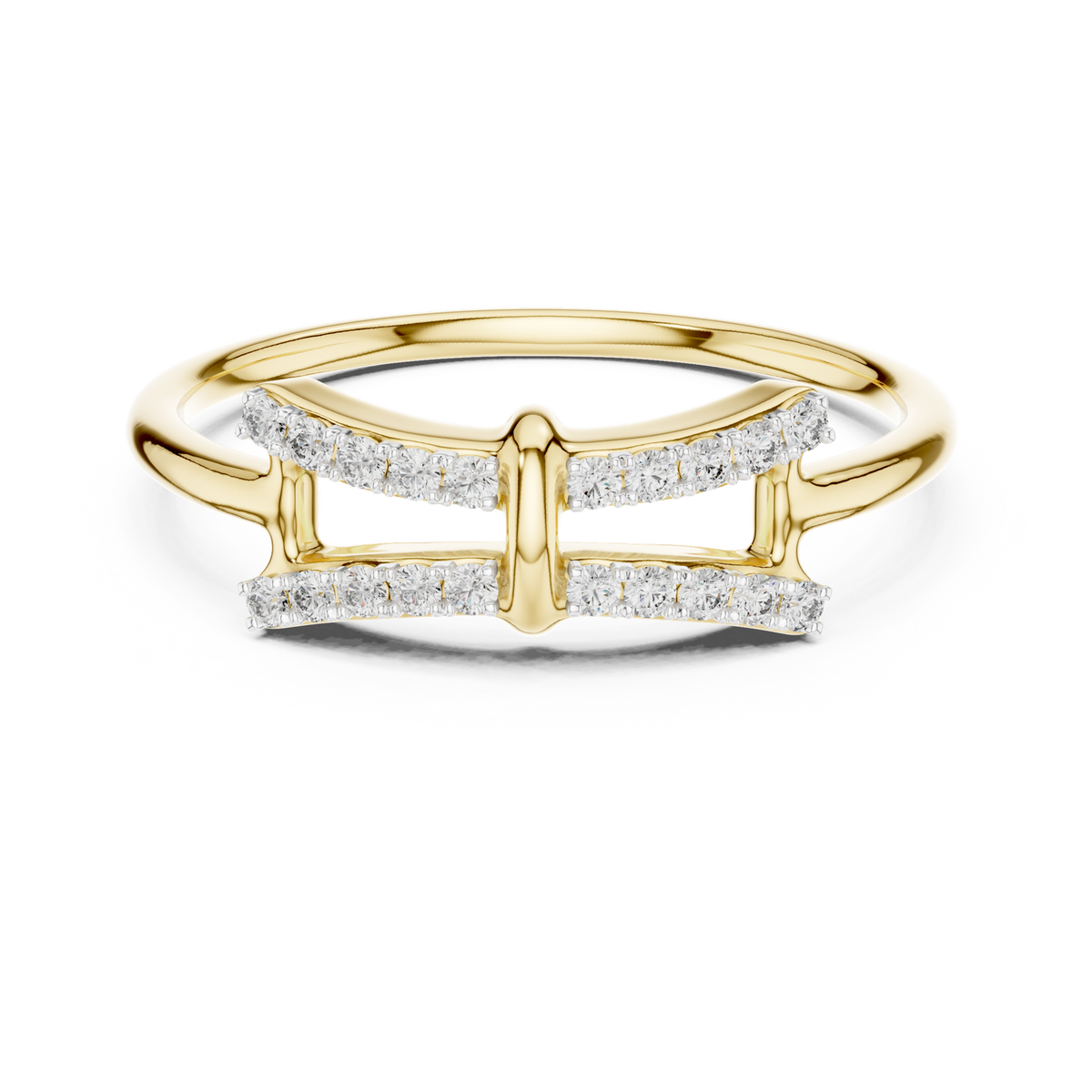 14K Solid Gold Lab Diamond Cluster Ring, Yellow Gold