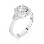Gold Jewelry L35-66, Round center stone, White Gold, view 2