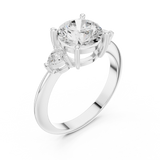 Gold Jewelry L35-66, Round center stone, White Gold, view 2
