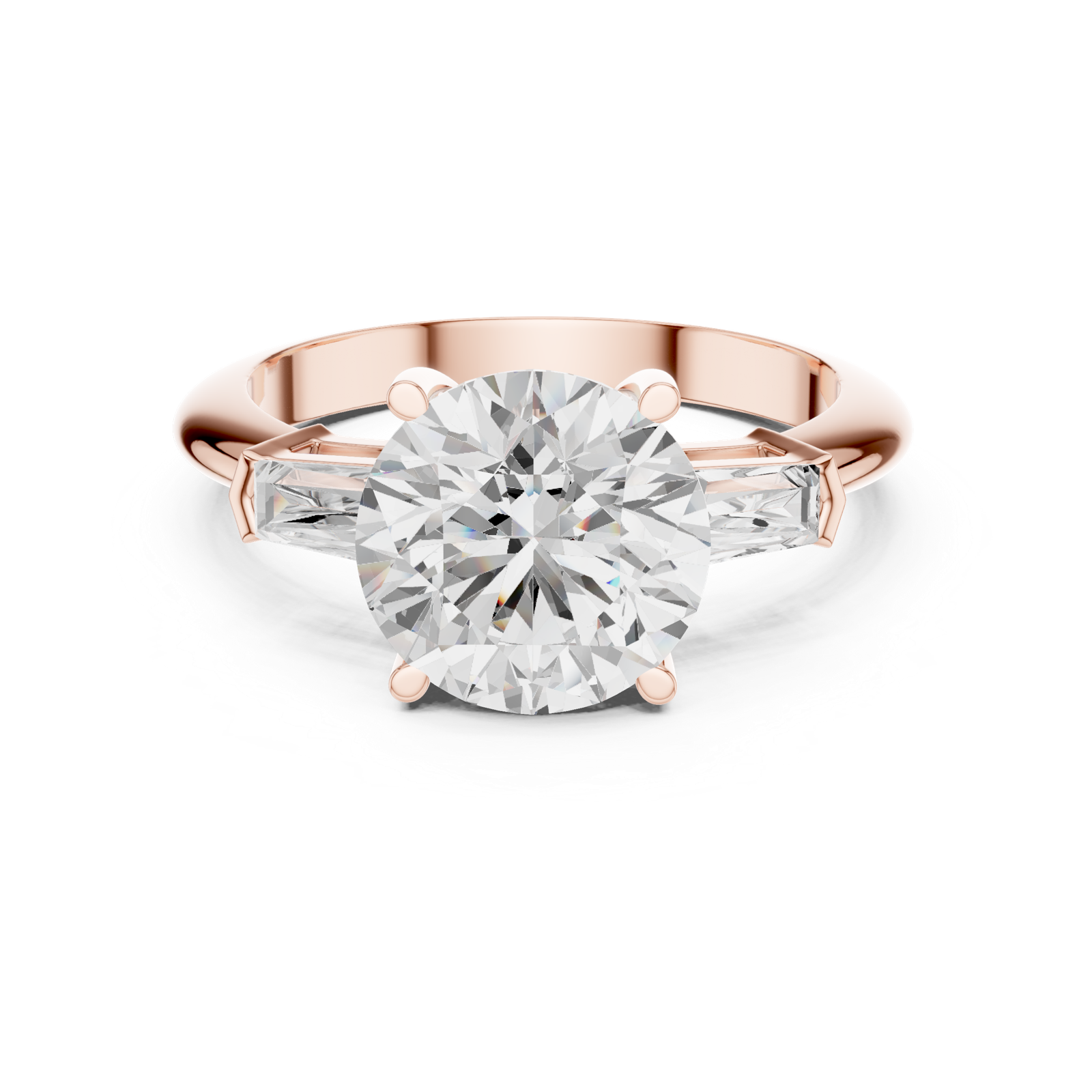 Gold Jewelry L35-67, Round center stone, Rose Gold, view 4