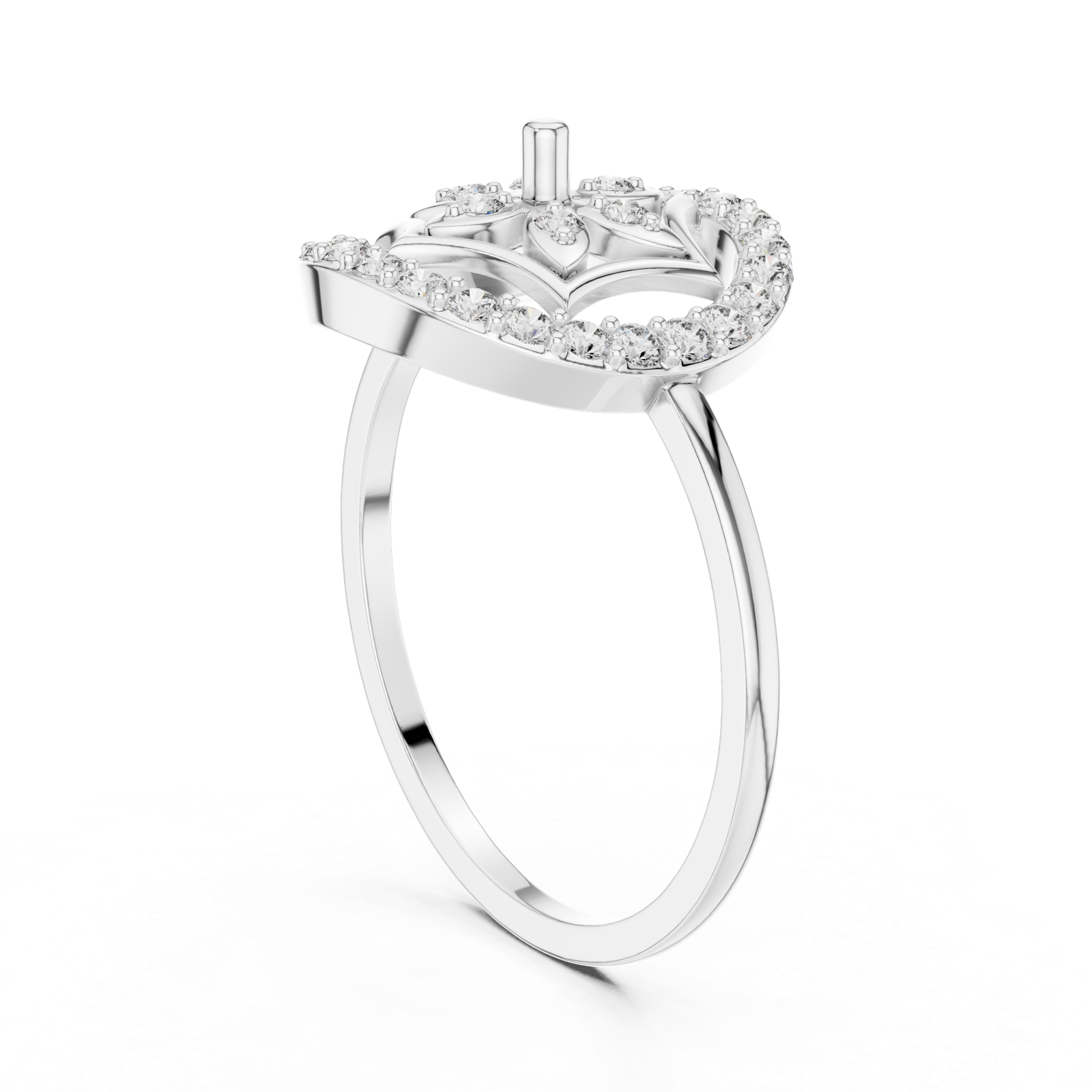 Gold Ring DR-6155, White Gold, view 1