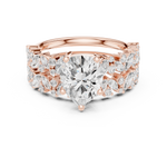 Gold Ring DDLR-443, Pear center stone, Rose Gold, view 4