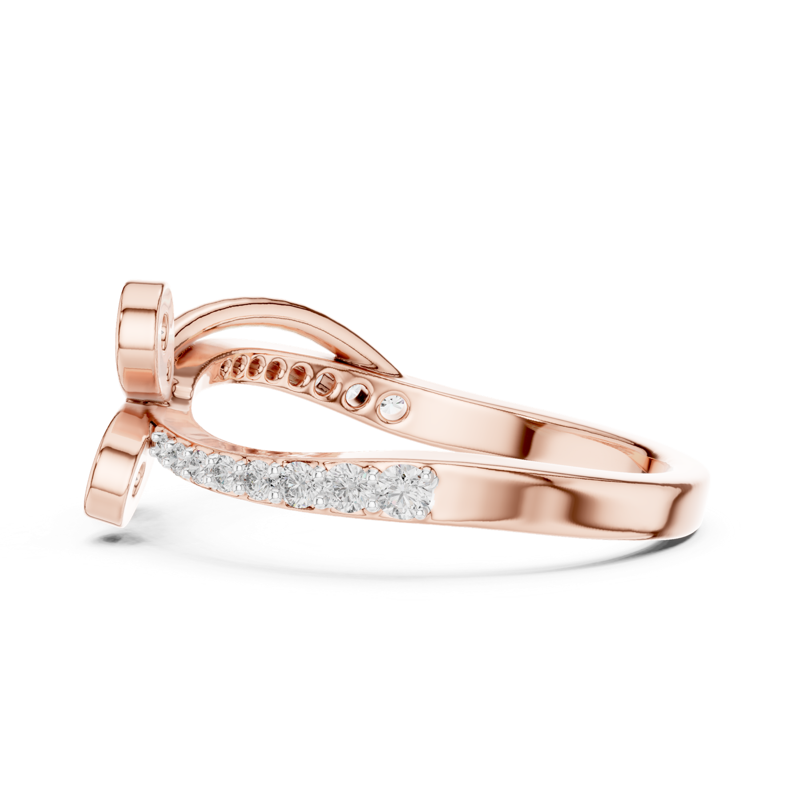 Gold Ring 12-10067@L, Rose Gold, view 3