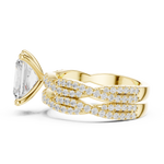 Gold Ring DDLR-300, Radiant center stone, Yellow Gold, view 3