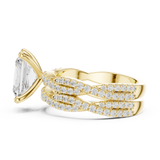 Gold Ring DDLR-300, Radiant center stone, Yellow Gold, view 3