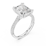 Gold Ring DDLR-260, Radiant center stone, White Gold, view 2