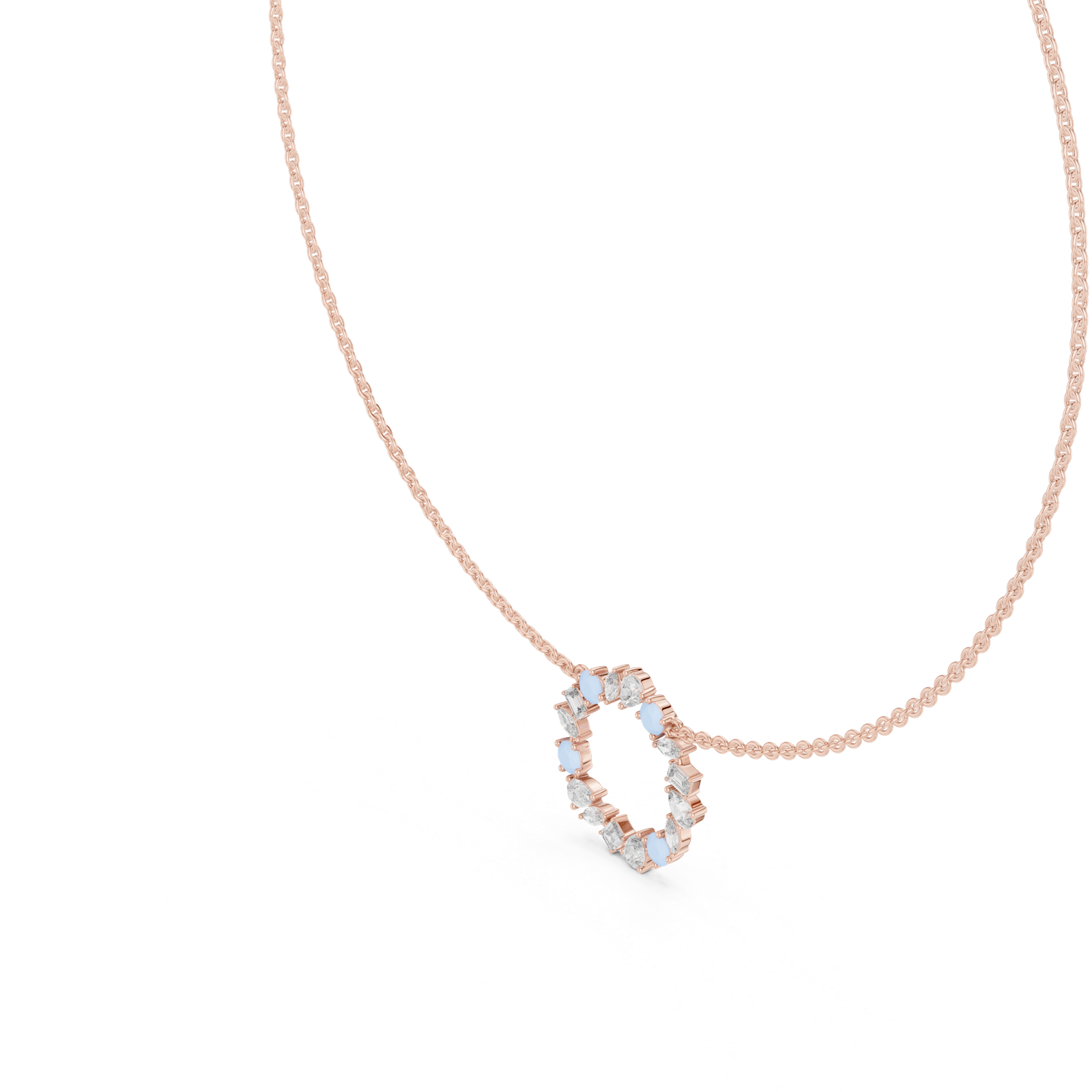 Gold Pendant GNK-0011, Rose Gold, view 2