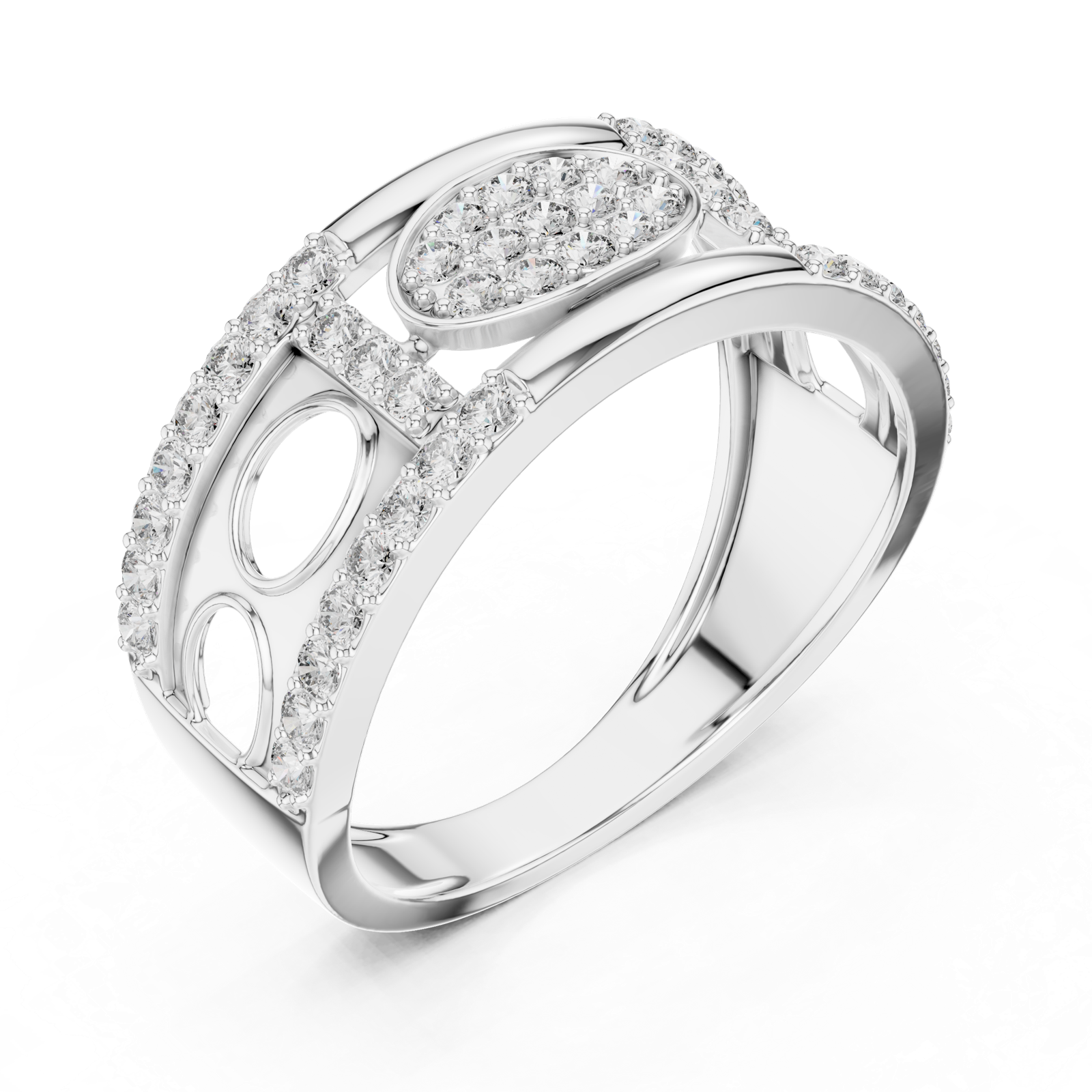 Gold Ring LR-01 (13), White Gold, view 2