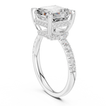 Gold Ring, Asscher center stone, White Gold, view 1