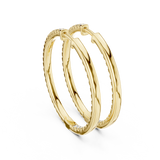 14K Solid Gold Lab Diamond Huggie Earrings, Yellow Gold, view 3