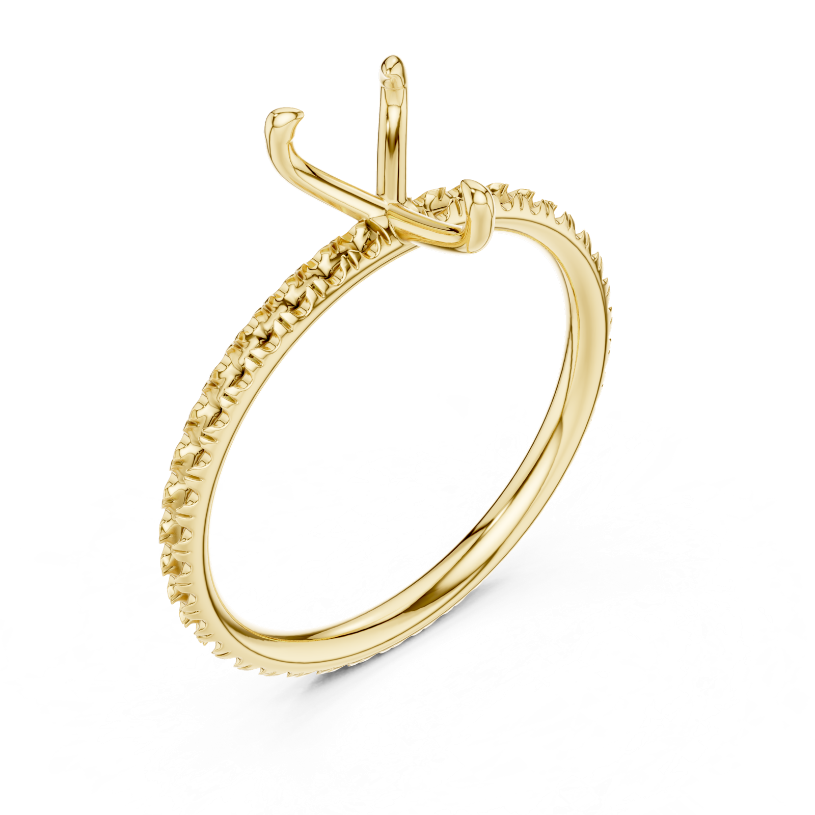 Gold Jewelry L36-15, Pear center stone, Yellow Gold, view 2