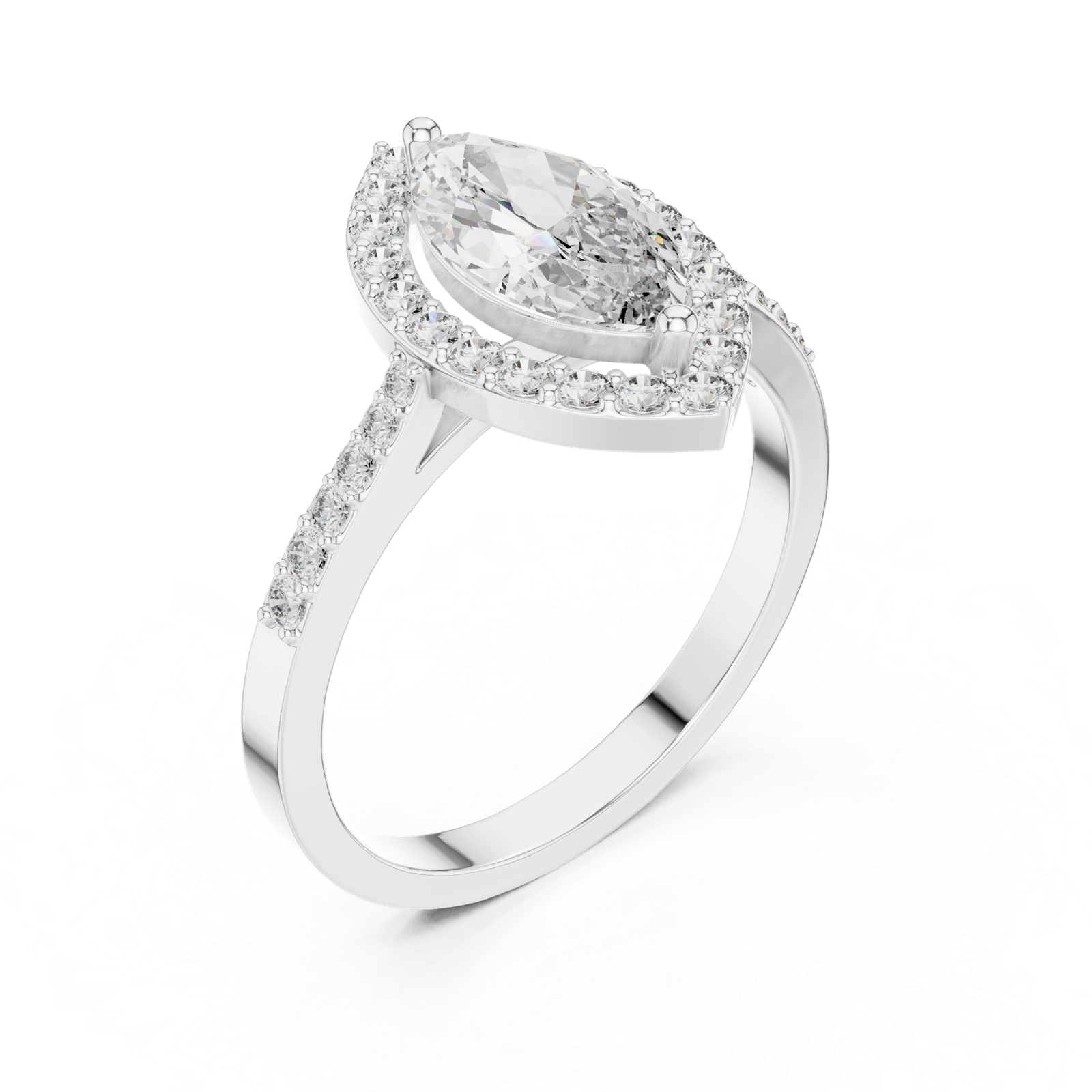 Gold Ring ALR-100, White Gold, view 2