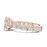 Gold Ring DDLR-087, Cushion center stone, Rose Gold, view 3