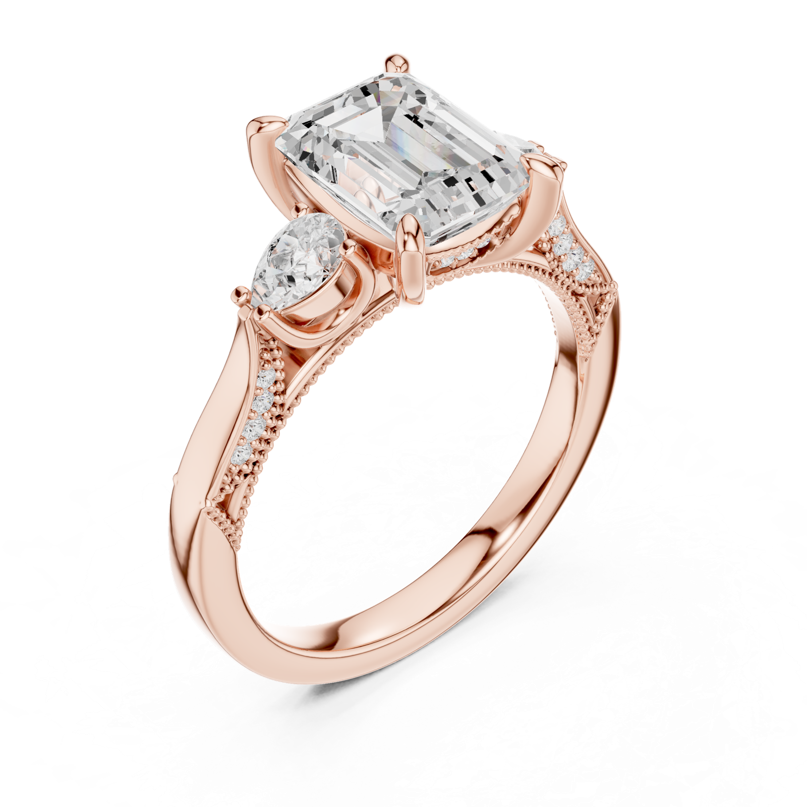 Gold Ring DDLR-1041, Rose Gold, view 2