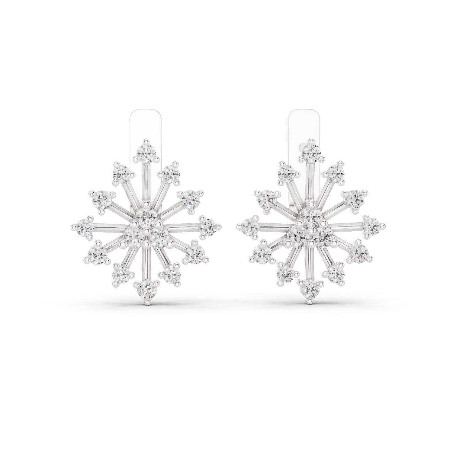 Gold Earrings L03-11, White Gold