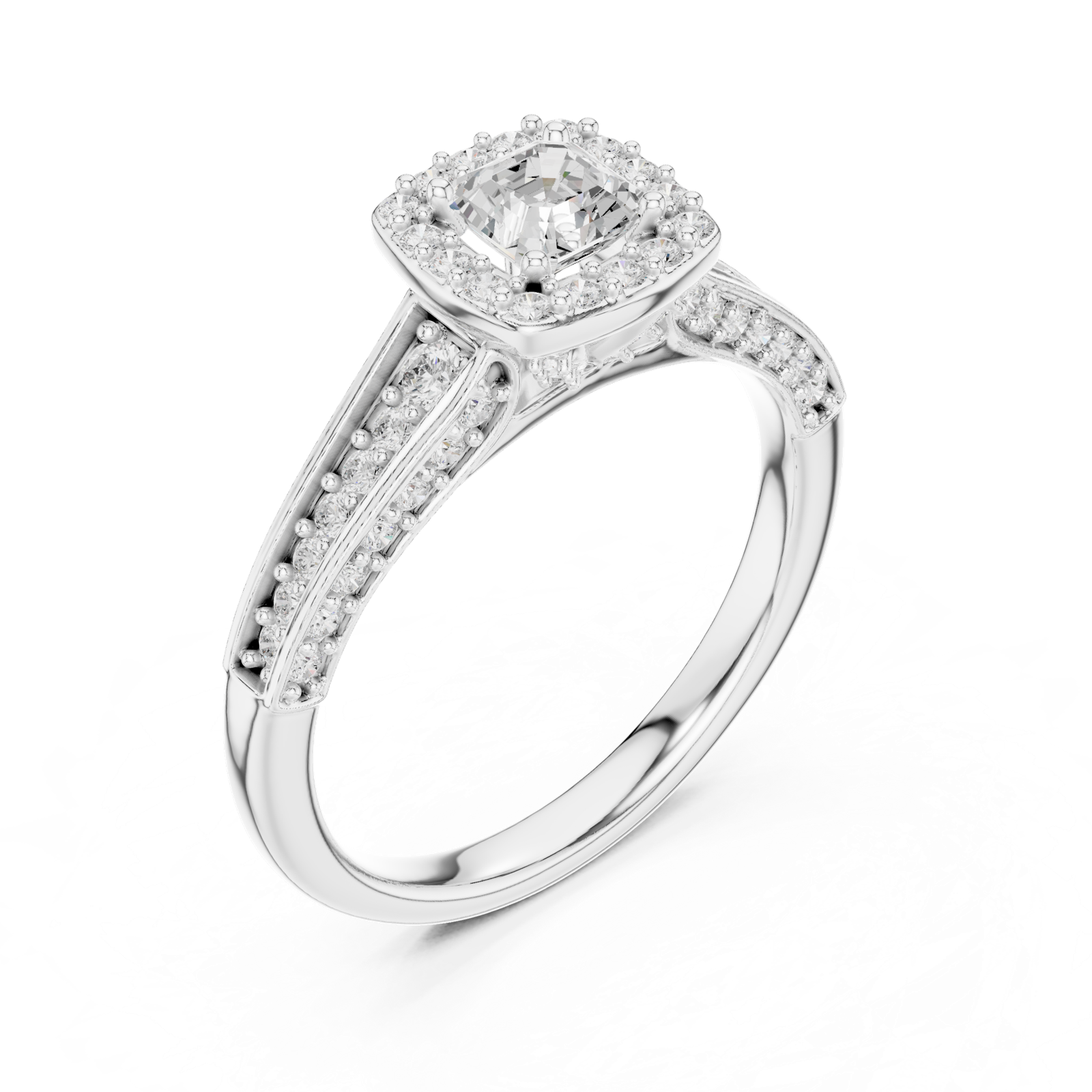 Gold Ring LR-0272, White Gold, view 2