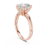 Gold Ring DDLR-175, Heart center stone, Rose Gold, view 1
