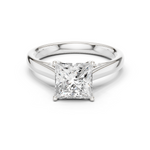Gold Jewelry L36-18, Princess center stone, White Gold