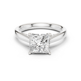 Gold Jewelry L36-18, Princess center stone, White Gold