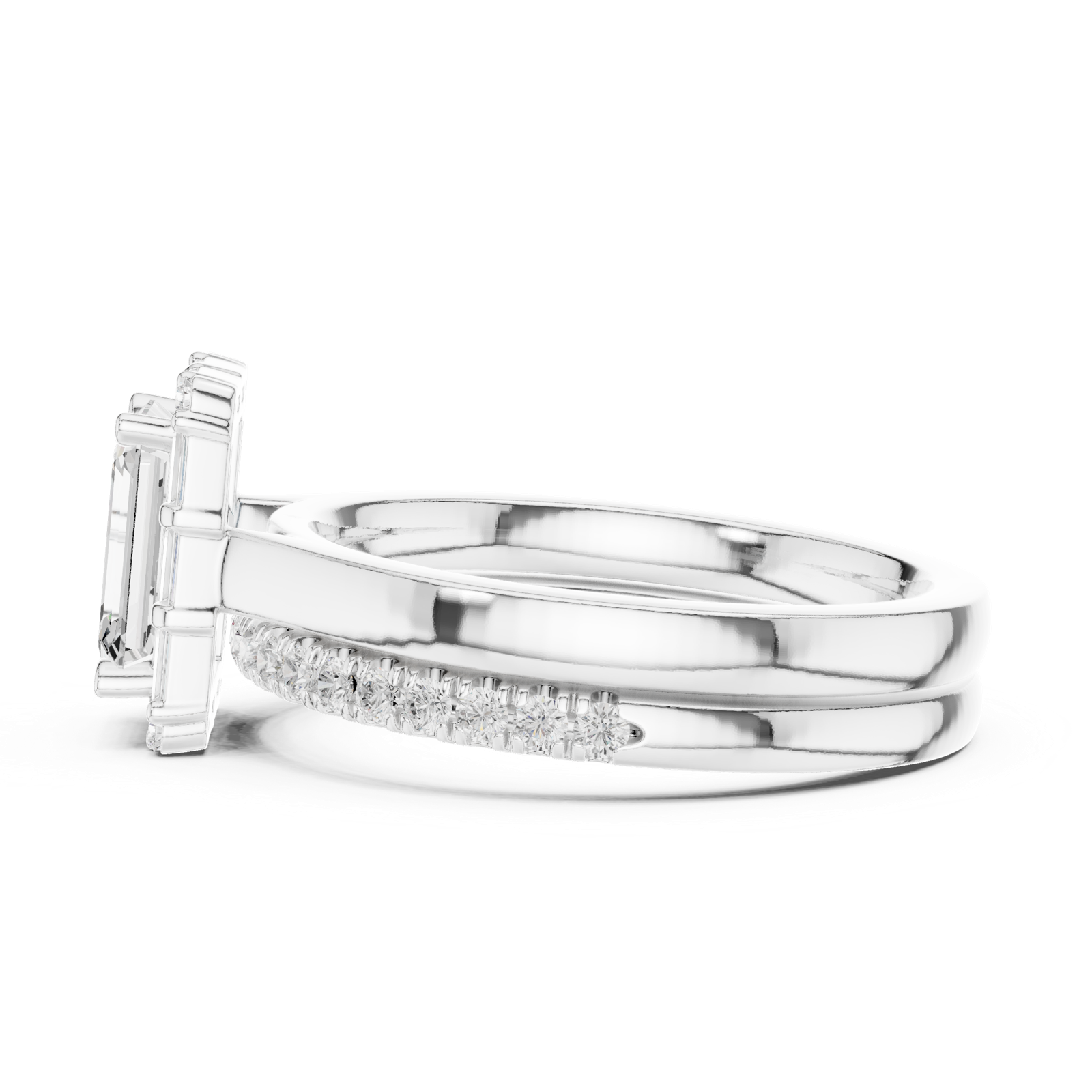 Gold Ring DDLR-303, White Gold, view 3