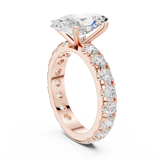 Gold Jewelry L35-63, Marquise center stone, Rose Gold, view 1