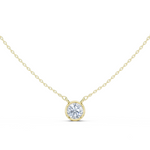 Gold Jewelry DDPS-001, Round center stone, Yellow Gold