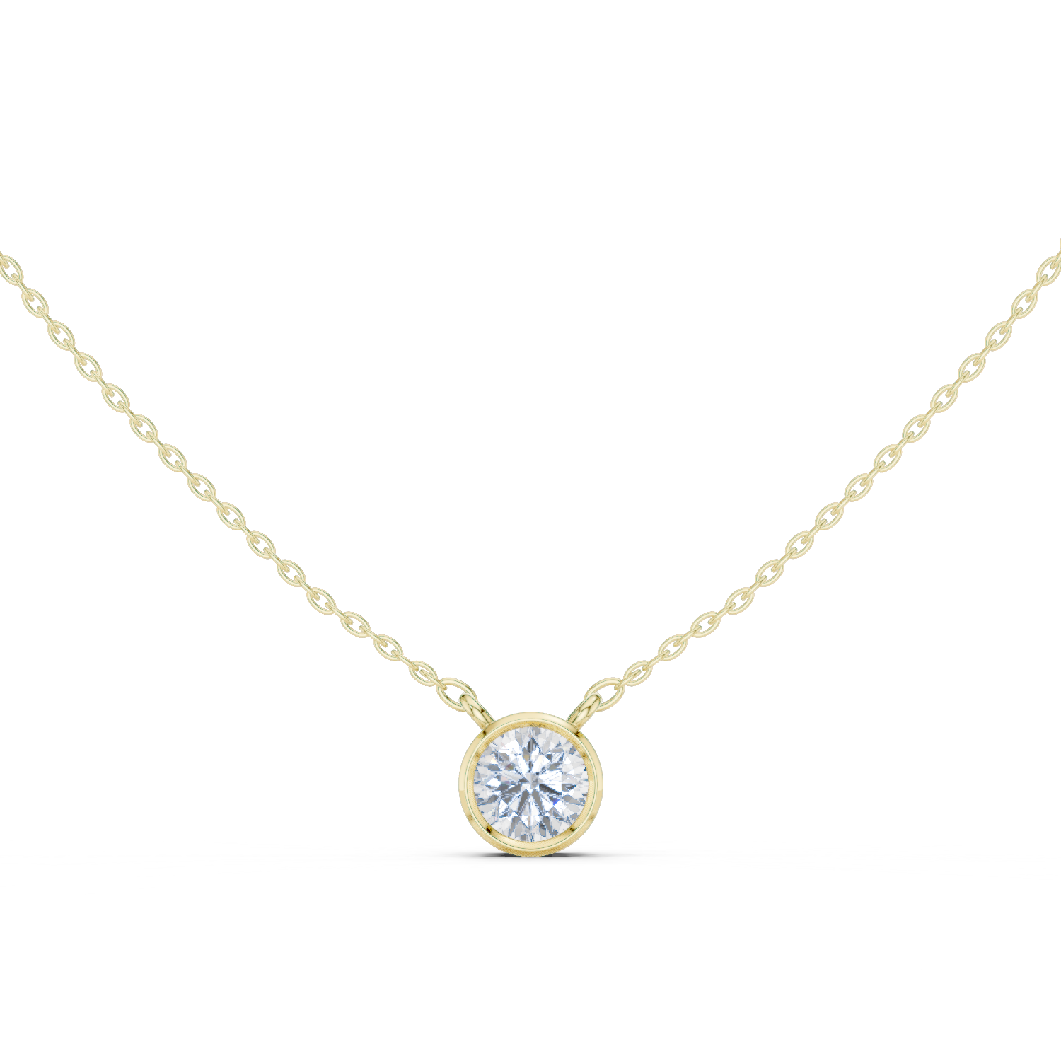 Gold Jewelry DDPS-001, Round center stone, Yellow Gold