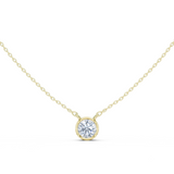 Gold Jewelry DDPS-001, Round center stone, Yellow Gold