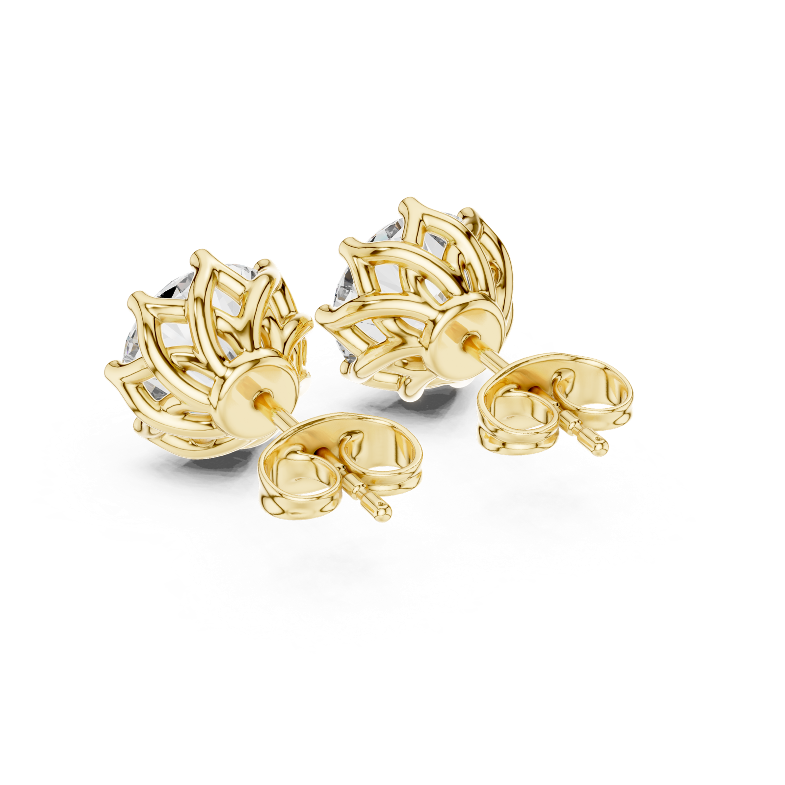 Gold Earrings 9-10075E, Yellow Gold, view 3