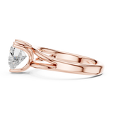Gold Jewelry L36-7, Heart center stone, Rose Gold, view 3