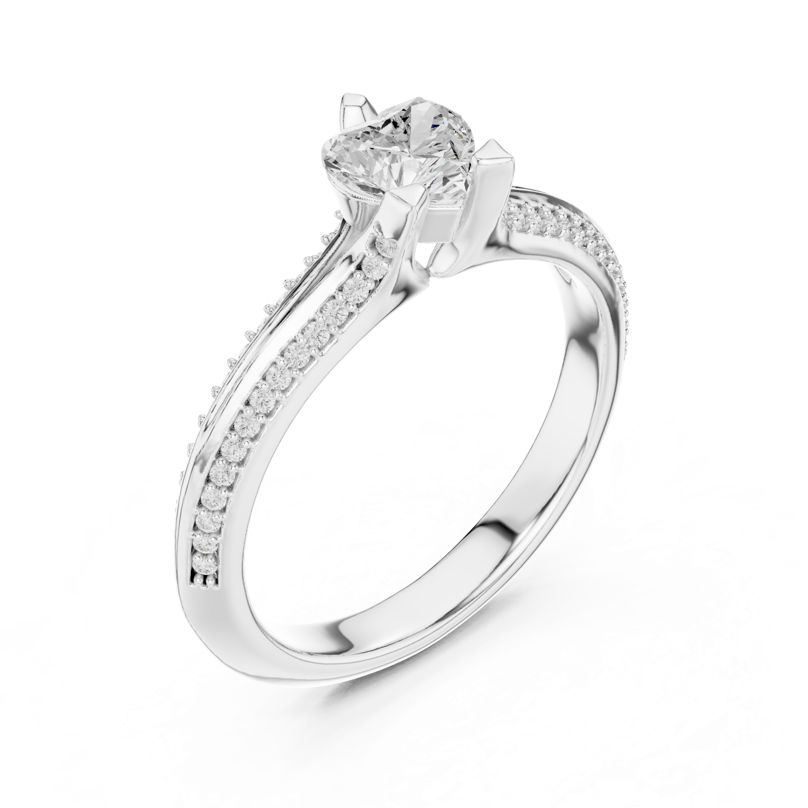 Gold Ring LR-0278, White Gold, view 2