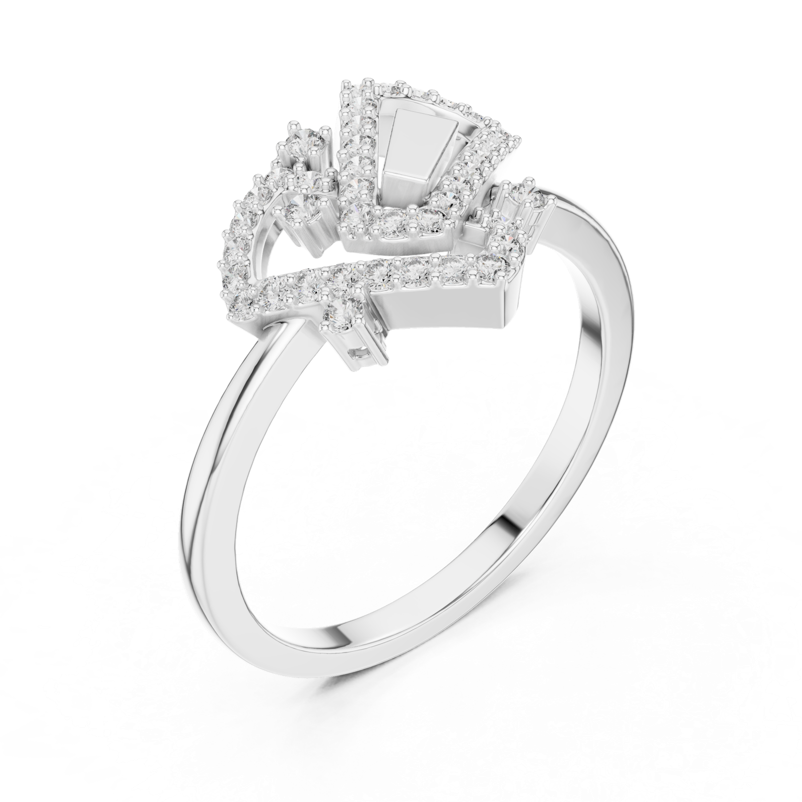 Gold Ring LR-01 (63), White Gold, view 2