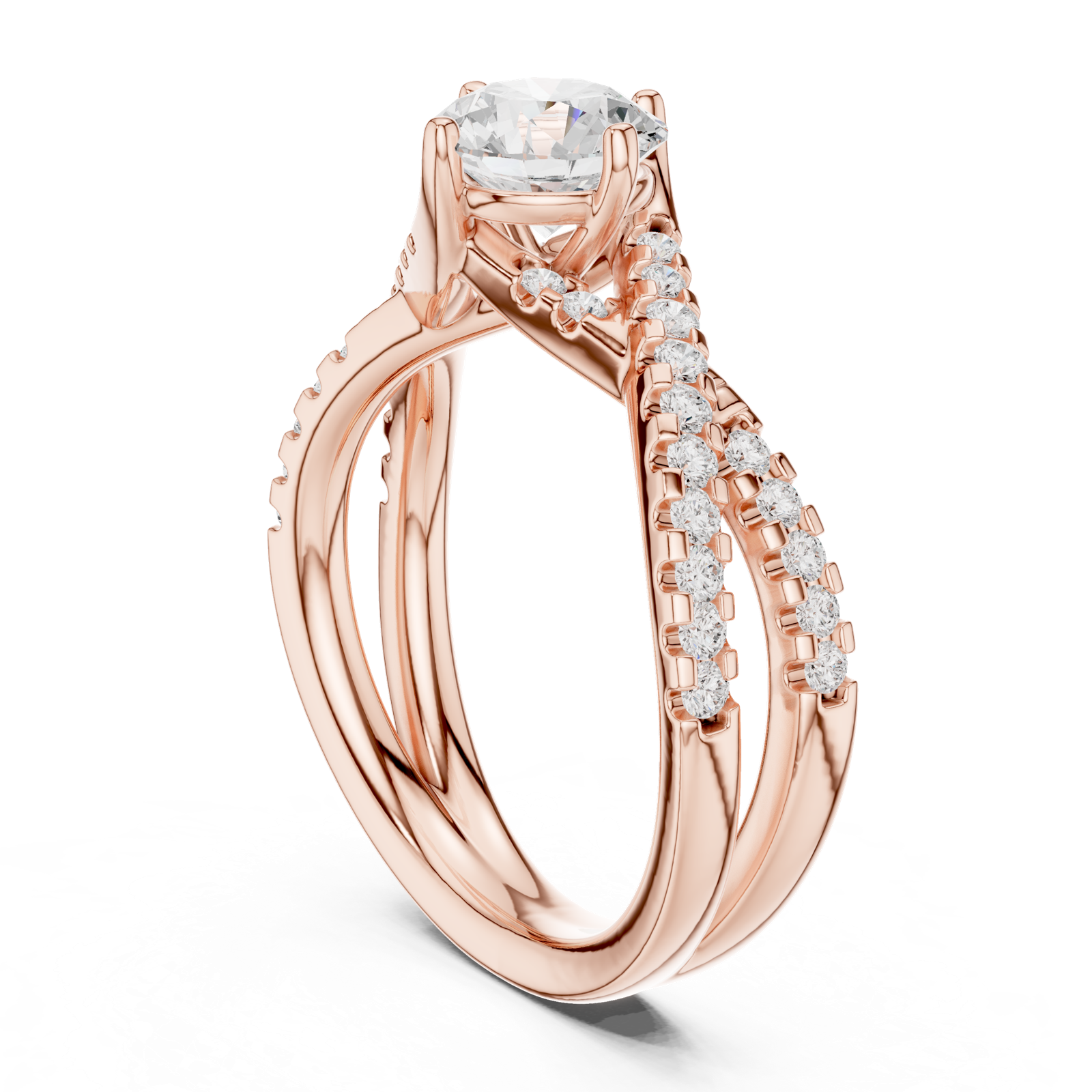 Gold Ring DDLR-666, Rose Gold, view 1